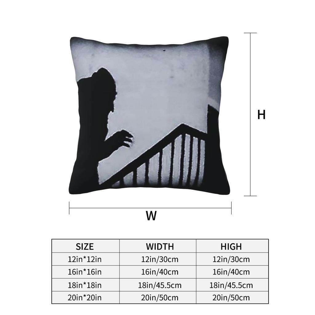 Nosferatu Classic Horror Movie Square Pillowcase Pillow Cover Cushion Zip Decorative Comfort Throw Pillow for Home Bedroom