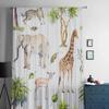 Transparente Vorhänge mit Aquarell-Wildtieren für Wohnzimmer, moderne modische Volantvorhänge für die Küche, Tüllvorhänge