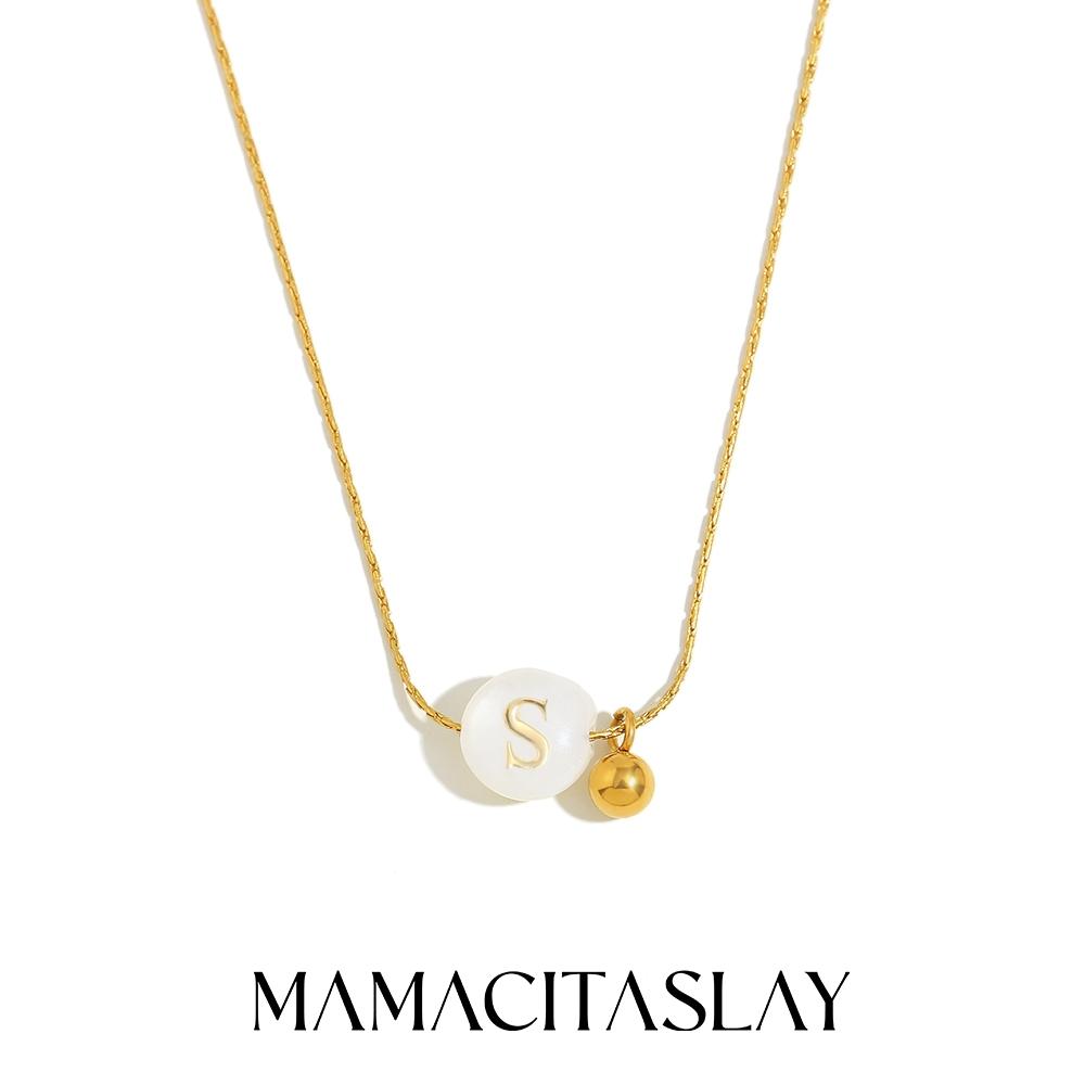 

MamacitaSlay 316L Stainless Steel Resin Letter Necklace Waterproof 18K Gold Plated Neck Jewelry Women s Charm Necklace Gift 2026 45cm