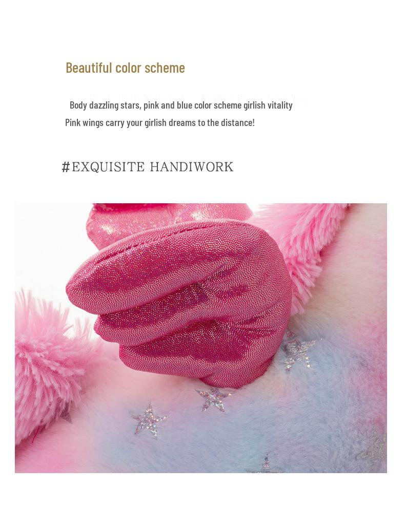 Colorful Star Unicorn Plush Toy Doll Pillow Gift for Girls