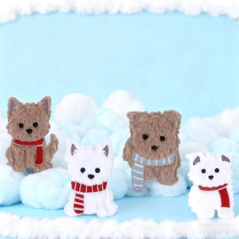 Милая мультяшная плюшевая трехмерная вышивка Собака Ткань для шитья Заплатка Аксессуары для одежды Заплатка 1pcs