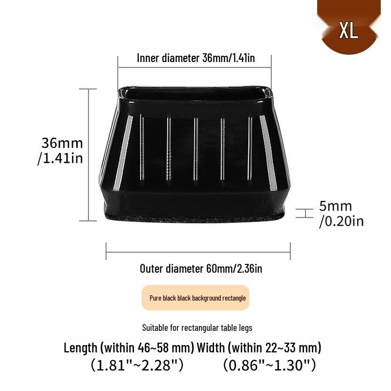 Silicone Chair Leg Covers with Felt Pads - Furniture Protection and Noise Reduction