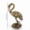 Gilded Crane Figurine Engraved Feathers Antique Statue Textured Decorative Bird Sculpture