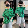 Children's Casual Short Sleeved T-shirt Cartoon Anime Lightweight Breathable Sports Set