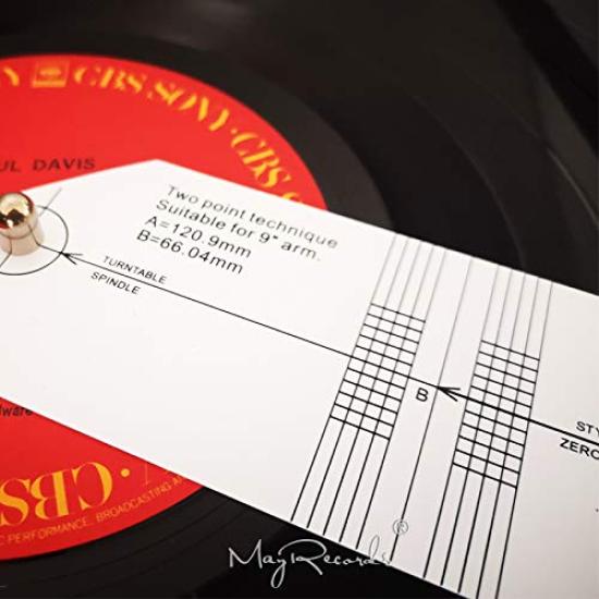 MayRecords Record LP Cartridge Calibration Distance Acrylic Gauge Protractor Overhang Adjustment Turntable Record Player Accessories (C)