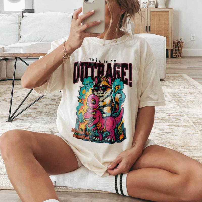 2026 Summer WomenTshirt This Is An OUTRAGE Princess Donut Dungeon Crawler Carl Book Lover Tee Goddammit Donut Bookish Tshirt S