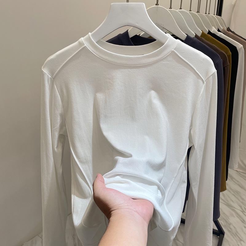 

Женский топ с длинным рукавом и швами в европейском стиле, приталенный - Коллекция Осень 2025 Extra Large