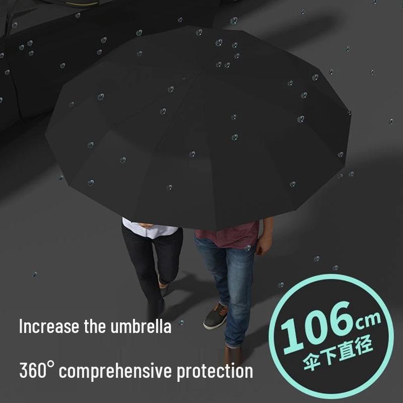60-Bone Automatic Folding Umbrella, Dual-Use for Rain or Shine, Anti-UV Sunshade for Men and Women