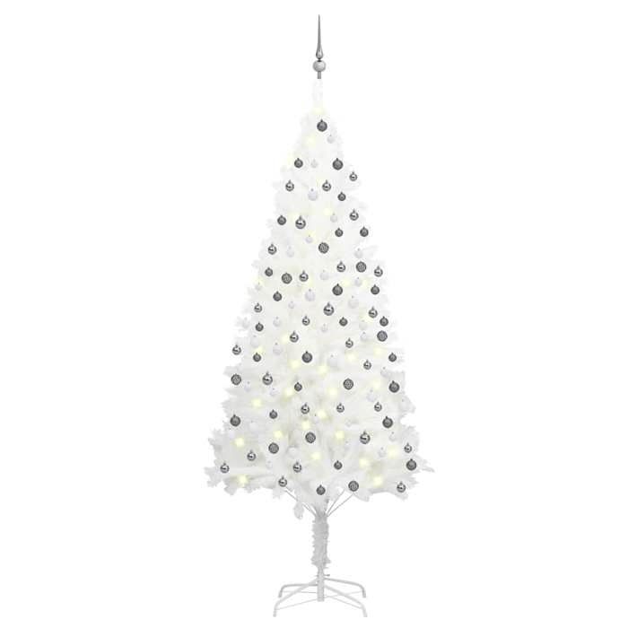 Arbre de Noël artificiel - MAISON EXCLUSIVE - Pré-éclairé - Blanc 210 cm - LED - Branches PE réalistes