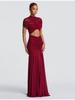 2026 Summer Women's Formal Pleated Cut-Out Maxi Dress with Mesh Details