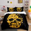 Skull Print Decor Set Halloween Soft Comfortable Duvet Cover Bedding Set Included 1*Duvet Cover & 2*Pillowcases, Gift