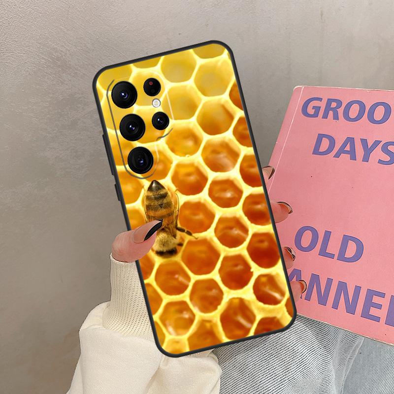 Honeycomb Honey Bee Case For Samsung Galaxy S25 Ultra S20 S21 S22 S23 S24 Ultra S9 S10 Plus S25 FE Cover Coque