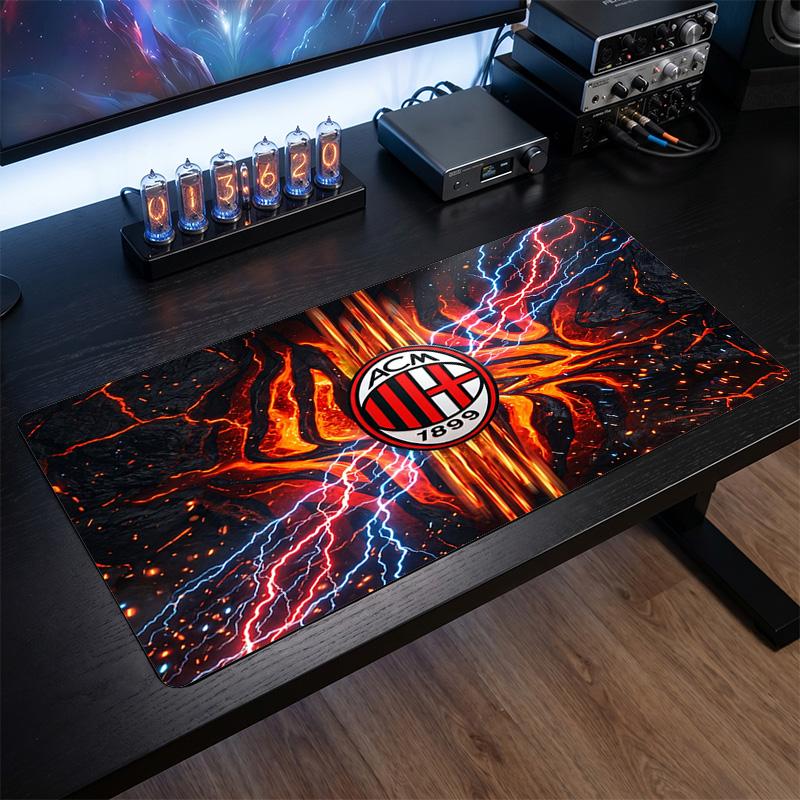 Tappetino per Mouse Grande Stampato AC Milan, Tappetino Morbido in Gomma Antiscivolo per Scrivania da Gioco per Ufficio Laptop Computer Decorazione