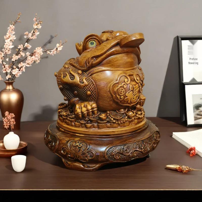 Golden Seven-Star Toad Figurine: Wealth Attraction Decor for Office or Housewarming Gift