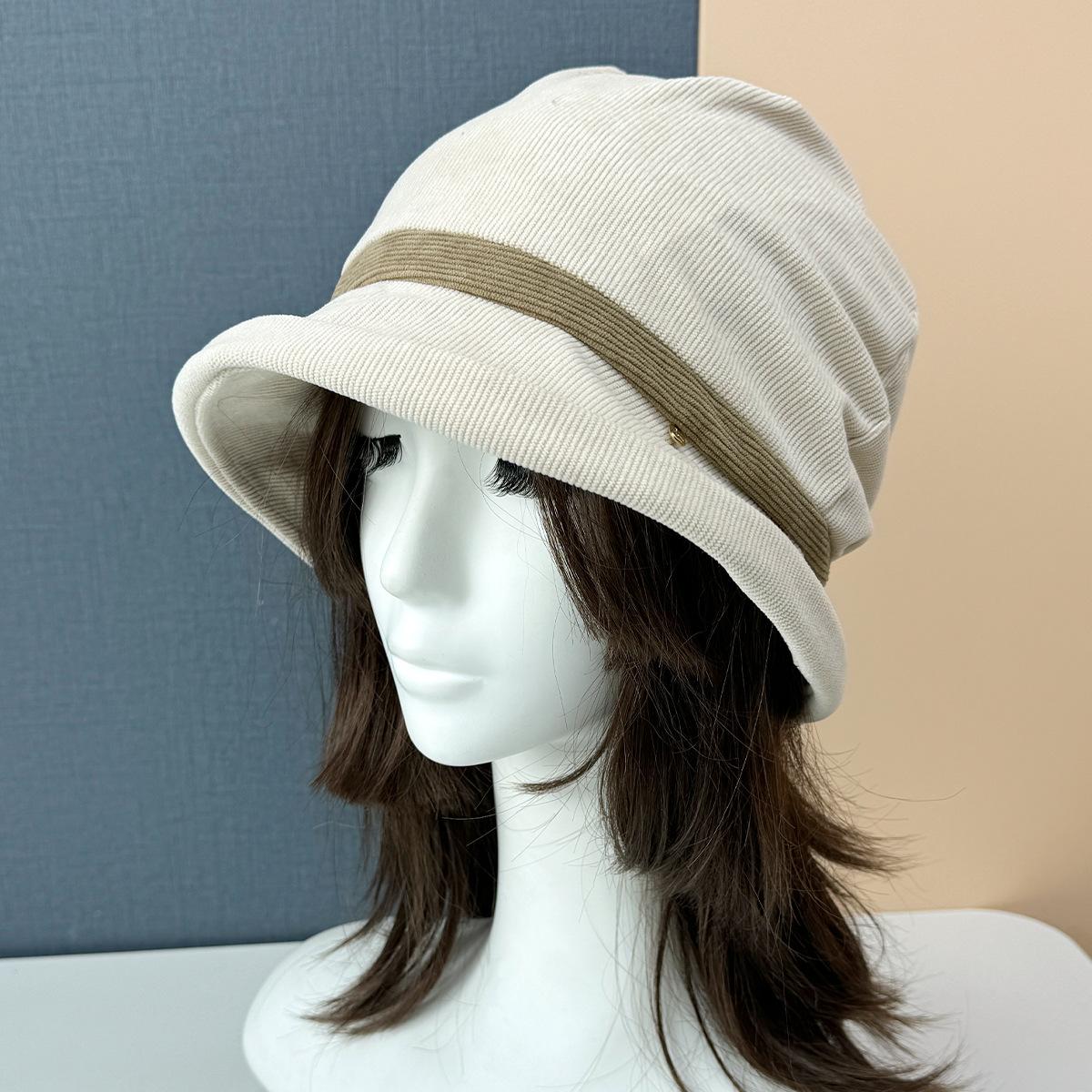 

Design Spring Corduroy Fisherman Hat Children Autumn and Winter Casual Versatile Stacking Hat Thermal Basin Hat Show Small Face M（56-58cm） хакі