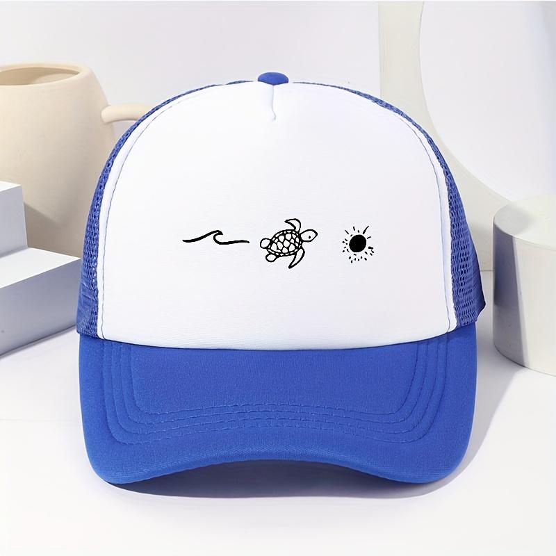 Male and female turtle patterned baseball caps for spring and summer shade, outdoor activities, fishing