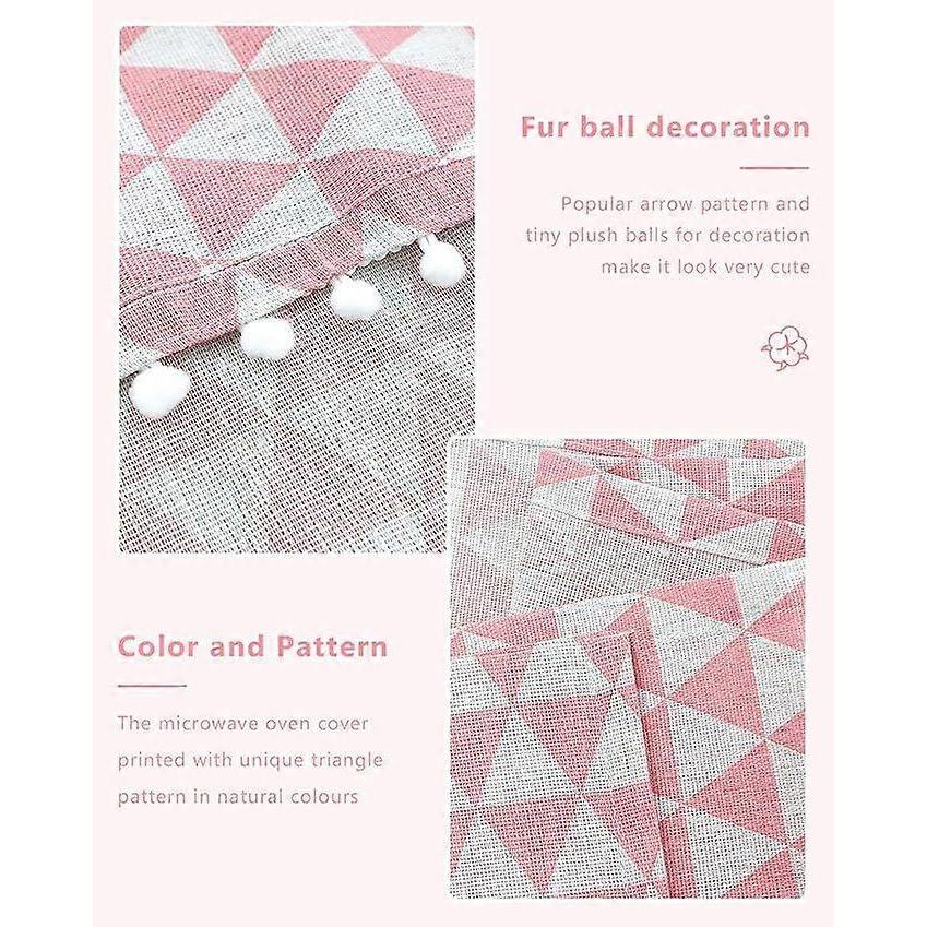 30x90ccm Microwave Oven Cover Dustproof Cotton Machine Protector Decorative Kitchen Appliance Cover with Side Storage Pockets