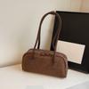 Faux Suede Shoulder Bag For Women Multi Pocket Underarm Bag Faux Suede Solid Color Handbag Zipper Satchel Bag For Work Shopping