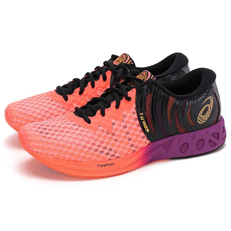 new Asics Noosa FF 2 Anti Slip And Wear Resistant Breathable Low Top Running Shoes Men's Black Orange