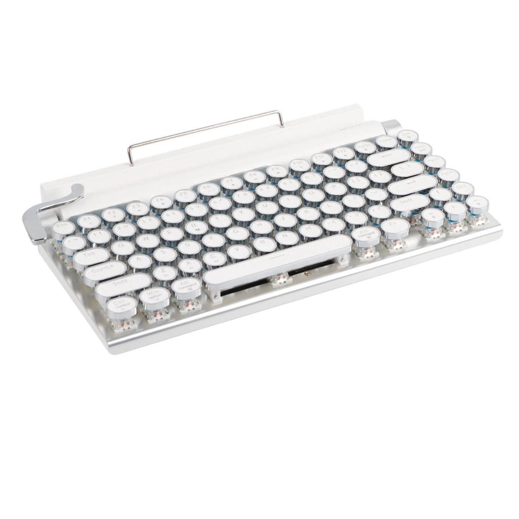 Typewriter Mechanical Keyboard 83 Keys Blue     5.0 Support 3 Devices FN Master Retro   Round Keycap Keyboard