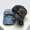 Baseball Letteringing Alphabet Stitched Flag American Women  Men Her Him For Fresh Caps Peaked Hats Sunshade Personal Versatile Broken Distress