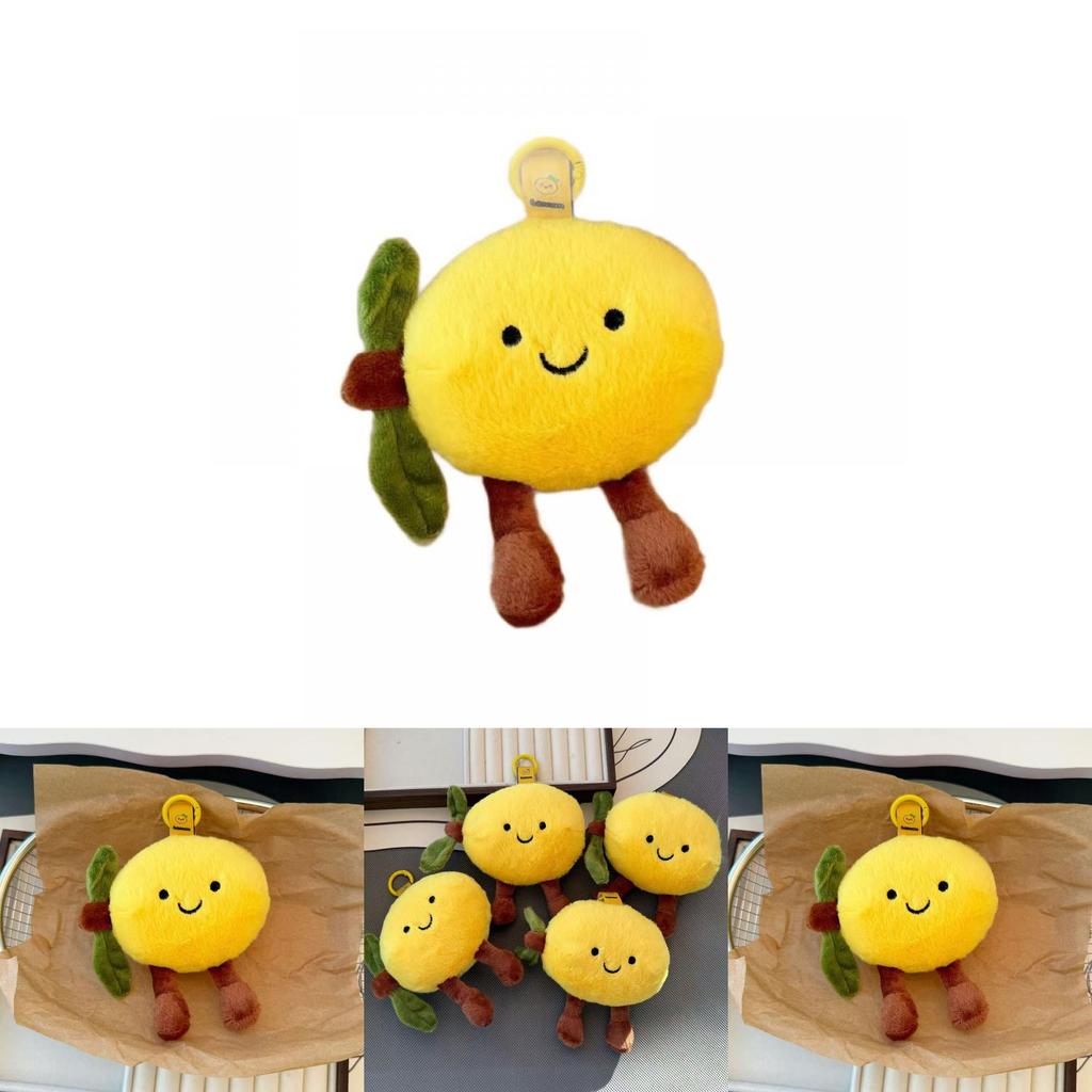 Cute Fruit Lemon Plush Keychain With Pp Cotton Filling For Bags And Gifts
