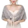 Bridal Faux Fur Cape Wedding Shawl Women Thick Warm Formal Dress Cover Up Winter