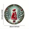 Joy to The World Metal Sign Christmas Girl Wall Art 7.87 Inch Rustic Home Door Decor Festive Gift for Women