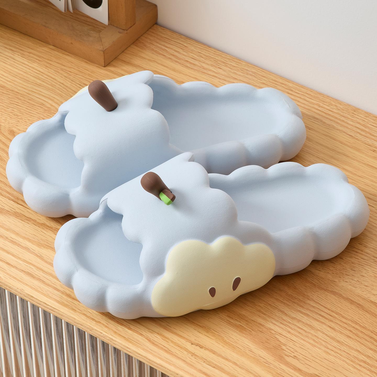 

Cute Women Home Slippers Thick Bottom EVA Indoor Slides Soft Comfortable Non-slip Slippers Breathable Lightweight Ladies Bathroom Slippers 36-37 синій