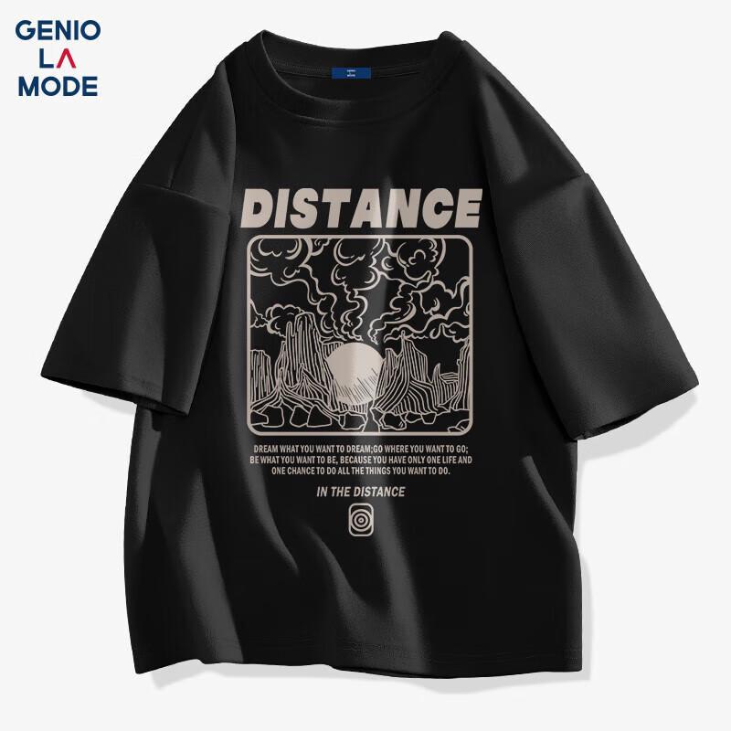 GENIOLAMODE Men s Cotton Short Sleeve Print T-Shirt M