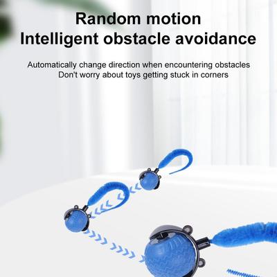 Wiederaufladbares interaktives Katzenspielzeug Ball Bissfest Intelligenter Haustier Elekronischer Intelligenter Ball Flexibler Kunstschwanz