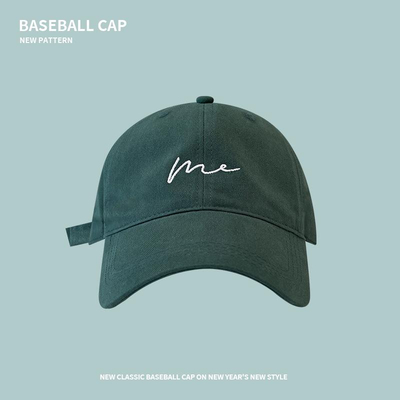 Big head cap Men's tide embroidery letters Wide brim shows face Small sunshade Baseball cap Versatile outdoor sports cap