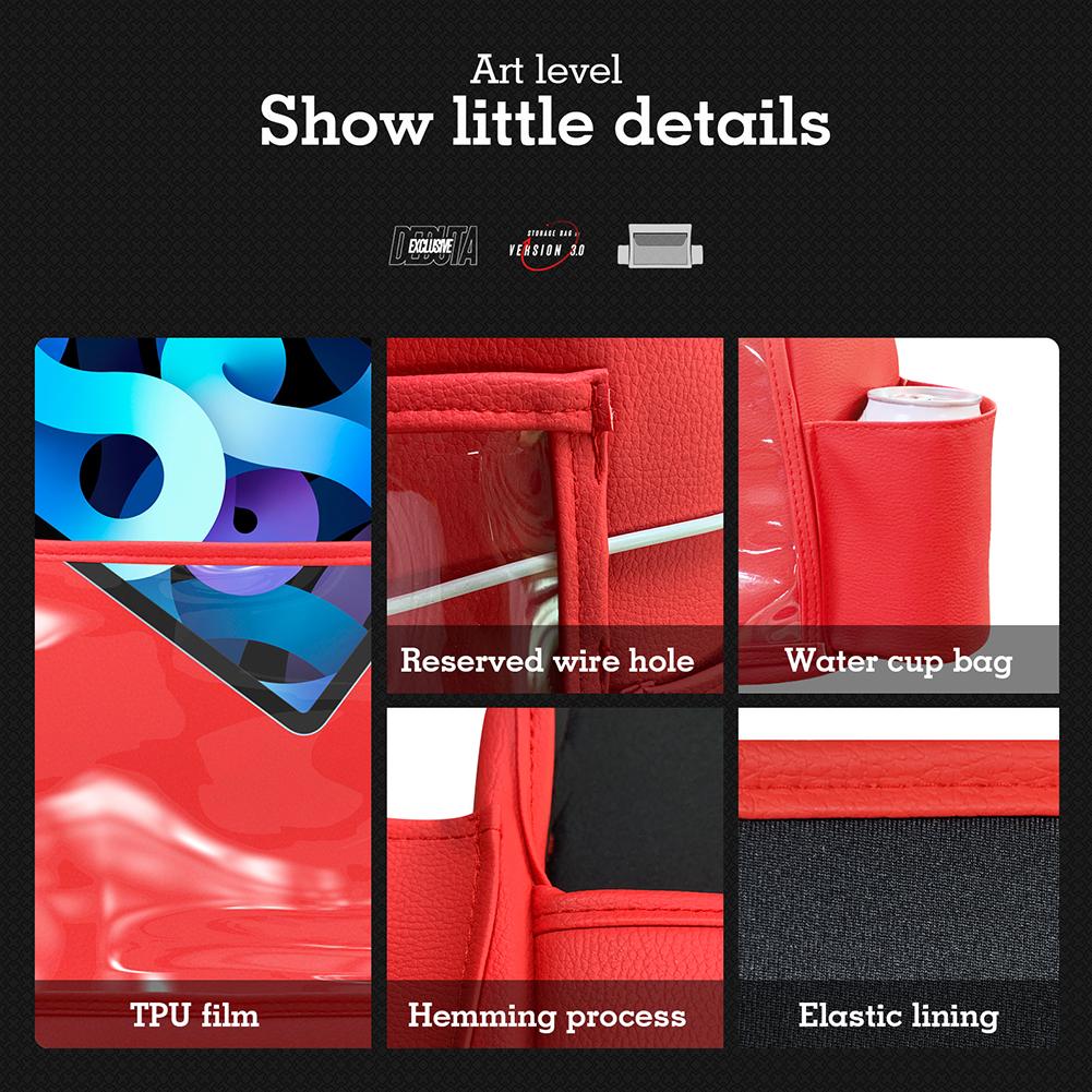 Car Backseat Cover Protector with Touch Screen Tablet Holder Large Capacity Car Seat Bag Multi Pocket Car Interior Accessories