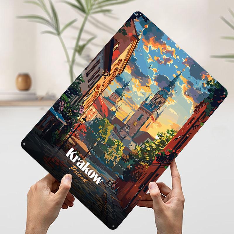 Krakow Decoration Home Decor Items Wall Art of Murals Vintage Decorations Bar Accessories House Interior Room Bedroom Gaming