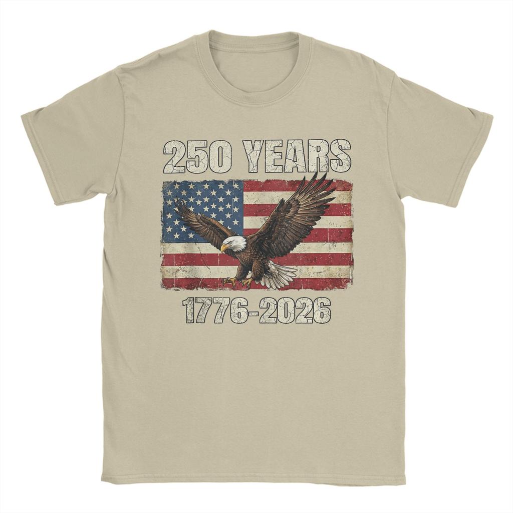Unisex TShirt 250 Years 1776 2026 Eagle Flag American Patriotic Novelty Cotton Tees Short Sleeve  T Shirt O Neck Tops 4XL 5XL 6XL