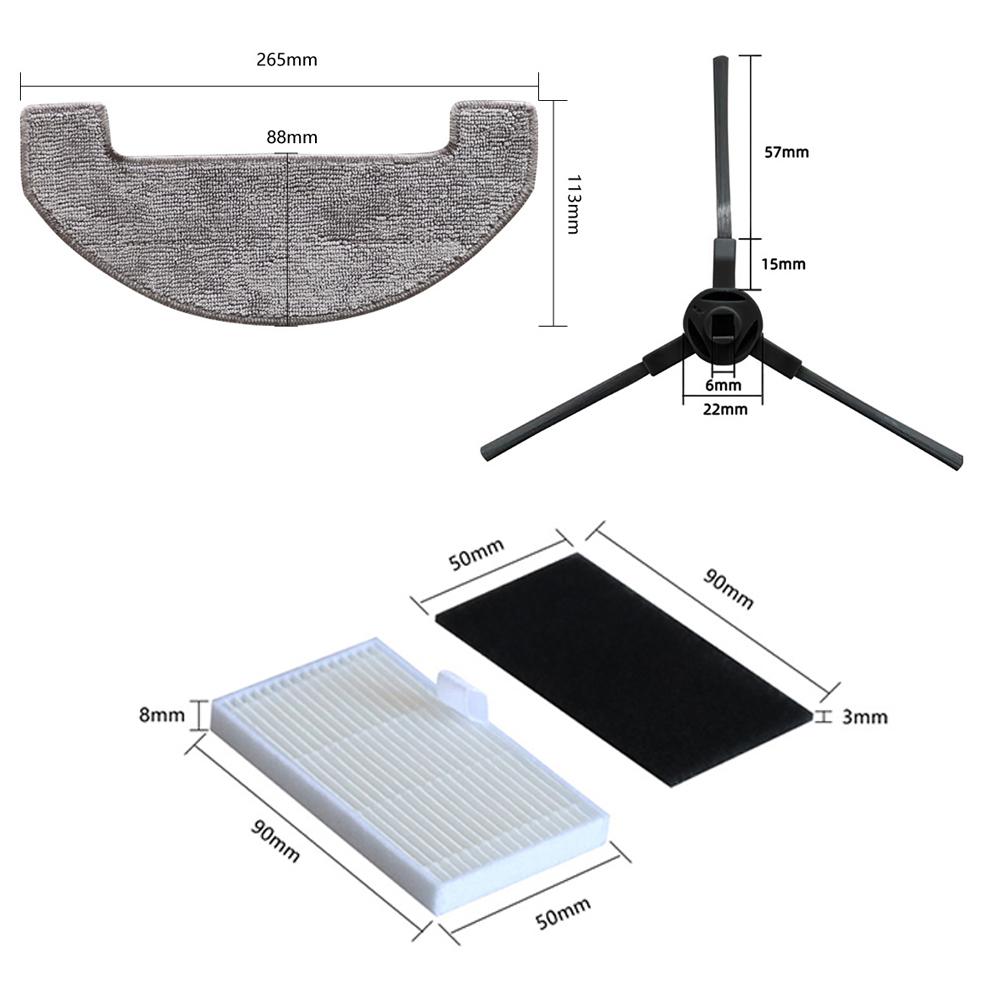 1 Set For BPMIO B15 B15 Plus Vacuum Cleaner Main Side Brush Filter Mop Cloth Kit Vacuum Cleaner Accessories To Replace