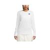 Solid Color Round Neck Logo Long Sleeve T-Shirt Women Tops White HF0781-100