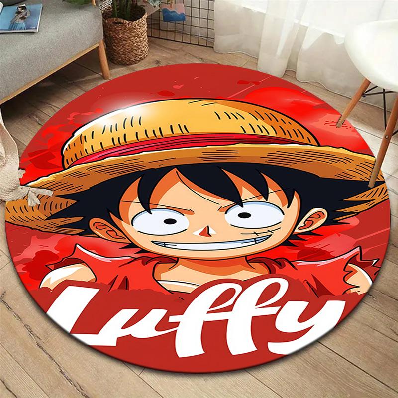 One Piece Monkey D Luffy Round Area Rug Carpet Rug For Living Room Bedroom Sofa Playroom Decor Nonslip Floor Mat