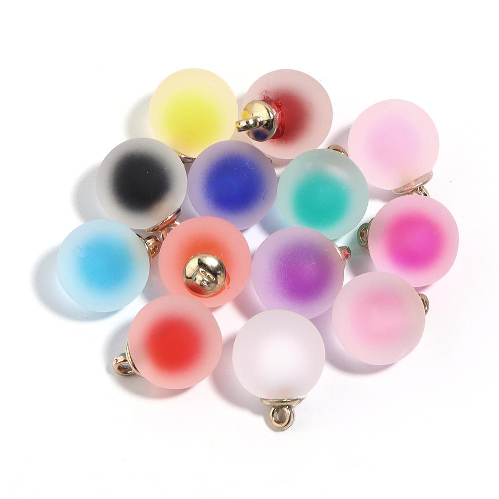 

10pcs/lot Colorful Matte Acrylic Pendants Round Charms Beads For DIY Bracelet Earrings Necklace Pendant Jewelry Making Supplies