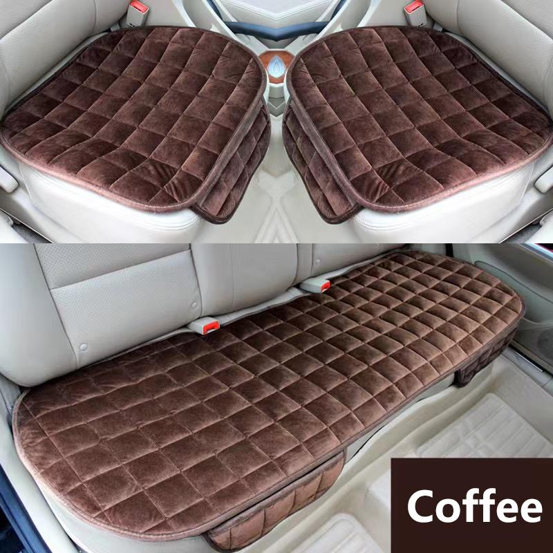 AUTO PLUS Universal Winter Warm Car Seat Cover Cushion Short Plush Seat Cushion Soft Chair Seat Cushion With Pocket