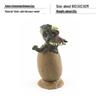 Mixed Dinosaur Egg Figurine Set with Base: T. Rex, Triceratops, Velociraptor