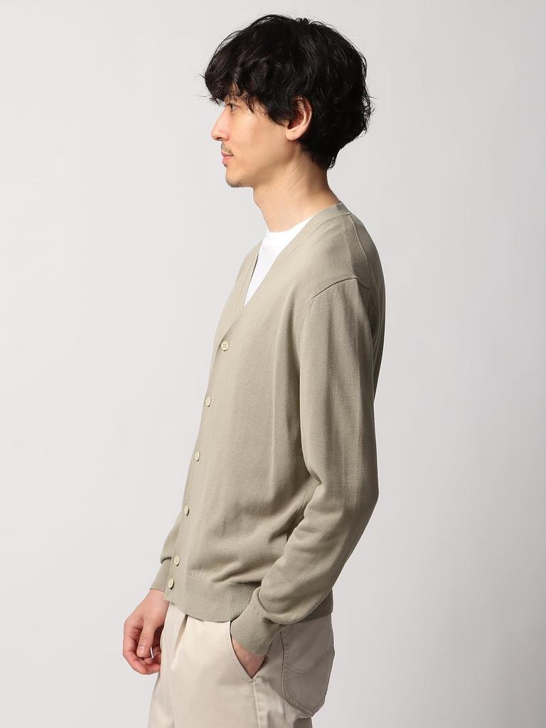 Good Spec Knit Cardigan / V-neck / Washable / High-twist cotton acrylic jersey / Plain