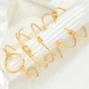 5Pcs Gold Color Knot Circle Cuff Bangle Set For Women Chunky Minimalist Twisted Knot Open Cuff Bracelets Trendy Jewelry Gift New