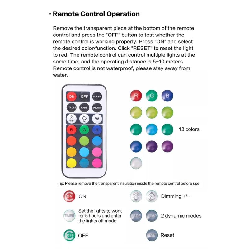 LED Remote Controlled Color Night Light Set Featuring 6 Waterproof Lamps For 3D Printing Enthusiasts