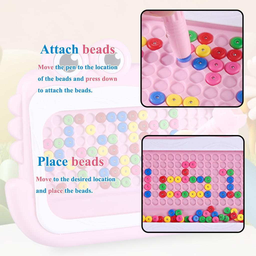 Kids Magnetic Beads Doodle Board with Puzzle Pen Drawing Toys for Children 3-8 Years Montessori Game Education Gift