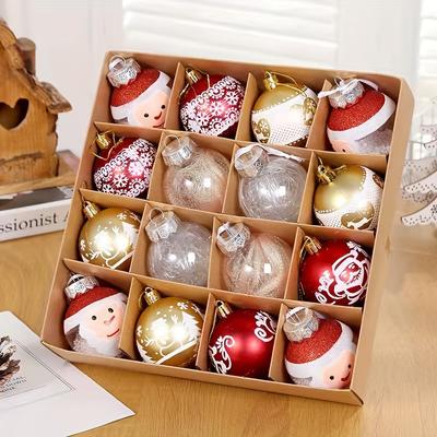 16pcs Christmas Ball Christmas Tree Decoration Ornaments for Home Decor Halloween New Year Navidad Pendant Ball Accessories
