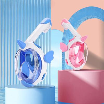 Kids Snorkel Mask Full Face Snorkeling Gear for Children Diving Mask with 180°Panoramic View Anti-Fog and Anti-Leak Snorkel Set for Swimming