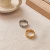 Anillo Minimalista de Moda con Rejilla de Diamantes de Acero de Titanio Dorado - Estilo Francés, No se Desvanece, Joyería de Moda para el Dedo Índice para Parejas