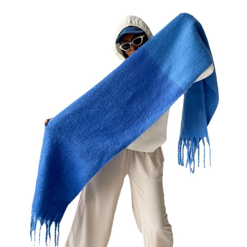 Autumn and winter new Maillard imitation cashmere plaid scarf women's winter high sense versatile shawl thickened, warm circumference