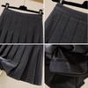 Women's High-Waisted Woolen Pleated A-Line Skirt - Slimming Autumn/Winter Academy Style